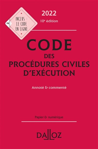 Couverture_Code des procédures civiles d'exécution 2022 : annoté et commenté