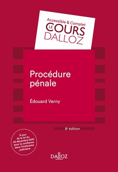 Front cover_Procédure pénale