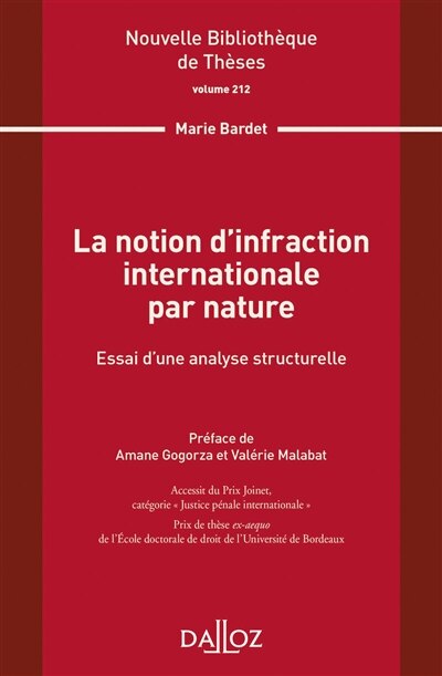 Couverture_La notion d'infraction internationale par nature