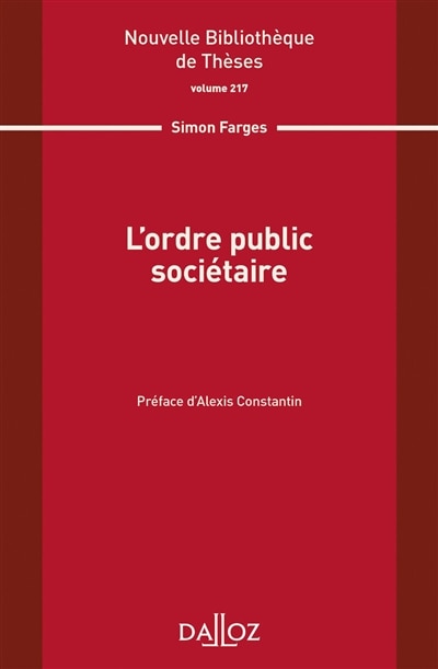 Front cover_L' ordre public sociétaire