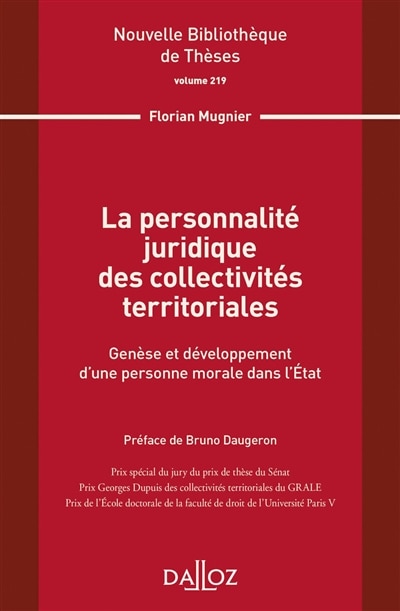 Front cover_La personnalité juridique des collectivités territoriales
