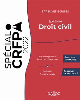 Couverture_Epreuves écrites du CRFPA : spécialité droit civil : 2022