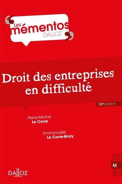 Front cover_Droit des entreprises en difficulté