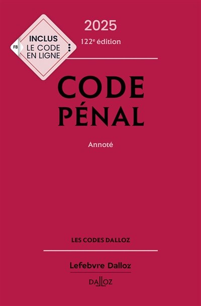 Couverture_Code pénal 2025 : annoté