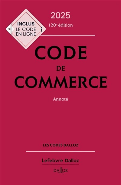 Front cover_Code de commerce 2025, annoté