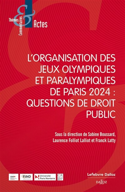 Front cover_L' organisation des jeux Olympiques et Paralympiques de Paris 2024