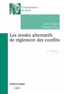 Front cover_Les modes alternatifs de règlement des conflits
