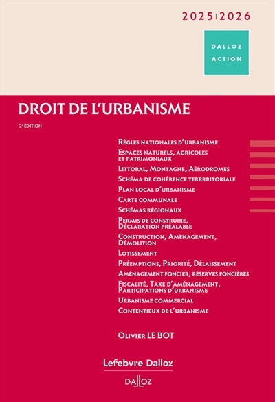 Front cover_Droit de l'urbanisme : 2025-2026