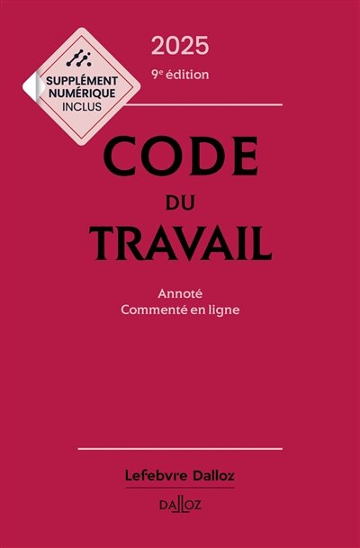 Front cover_Code du travail 2025 : annoté, commenté en ligne