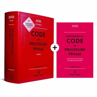 Front cover_Code de procédure pénale 2026, annoté