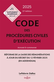 Couverture_Code des procédures civiles d'exécution 2025 : annoté & commenté