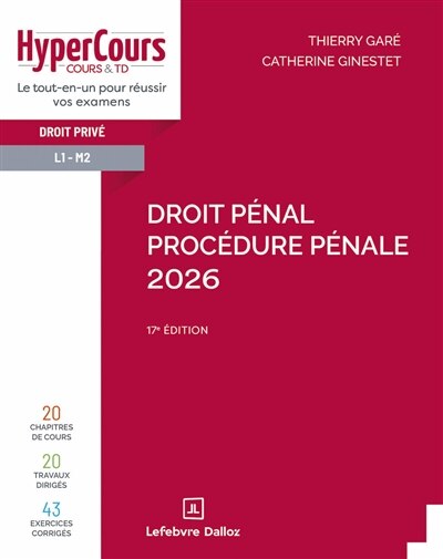 Front cover_Droit pénal, procédure pénale 2026