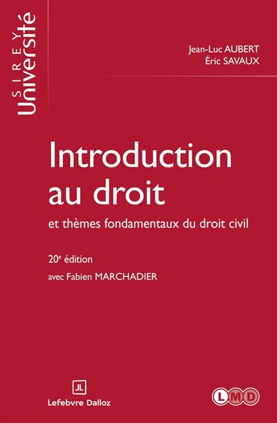 Front cover_Introduction au droit et thèmes fondamentaux du droit civil