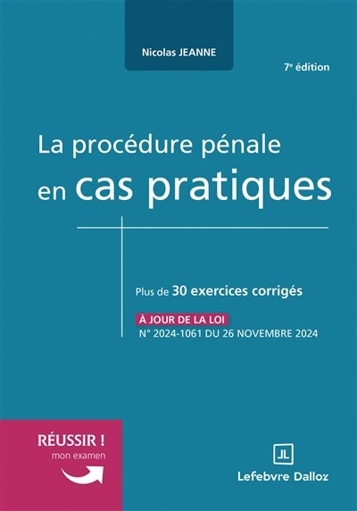 Couverture_La procédure pénale en cas pratiques