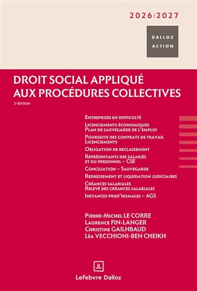 Couverture_Droit social appliqué aux procédures collectives
