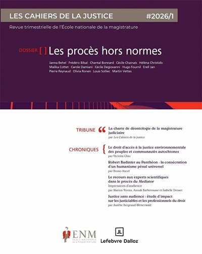 Couverture_Cahiers de la justice (Les) - Revue de L'ENM, n&deg;1 (2026). Les proc&egrave;s hors normes