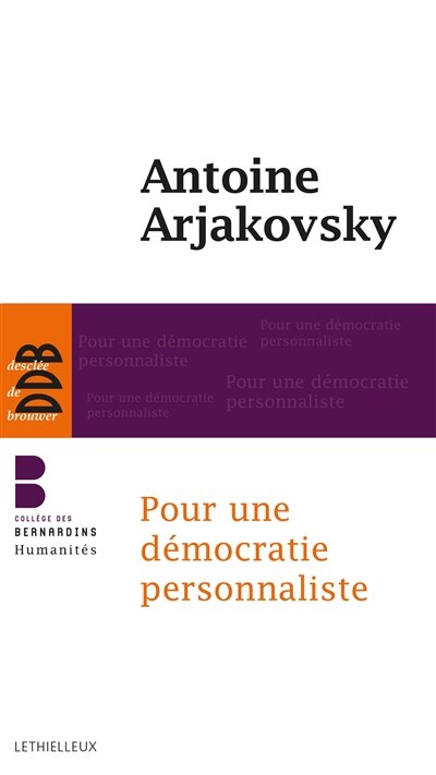Couverture_Pour une démocratie personnaliste