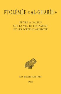 Front cover_Epître à Gallus sur la vie, le testament et les écrits d'Aristote