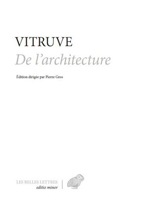 Front cover_De l'architecture