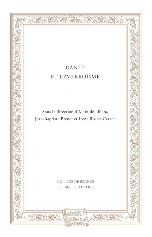 Front cover_Dante et l'averroïsme