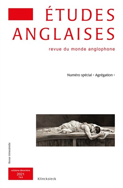 Couverture_Etudes anglaises, n°74-4. Numéro spécial agrégation