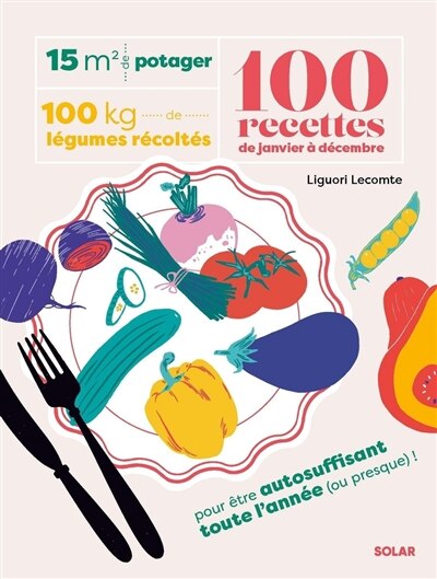 Front cover_15 m2 de potager, 100 kilos de légumes récoltés, 100 recettes de janvier à décembre : pour être autosuffisant toute l'année (ou presque) !