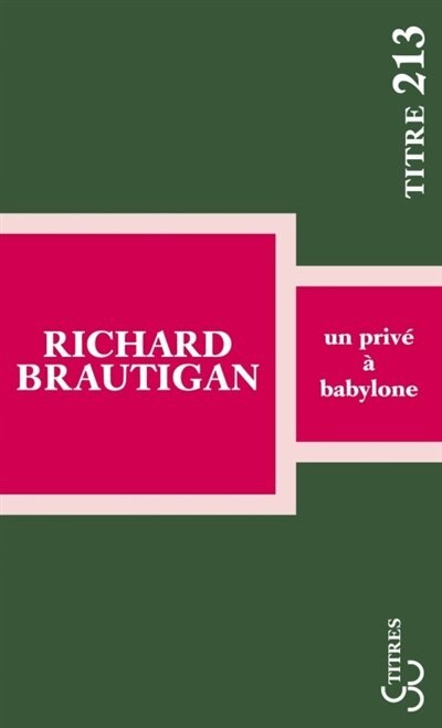 Front cover_Un Privé À Babylone