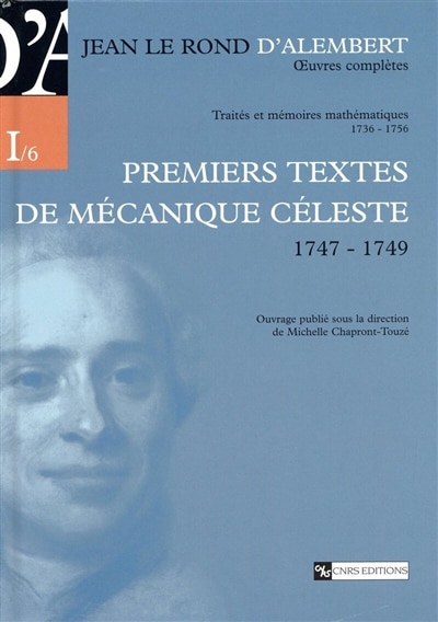 Front cover_Premiers textes de mécanique céleste (1747-1749)