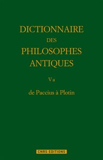 Couverture_Dictionnaire des philosophes antiques V, 1ère partie