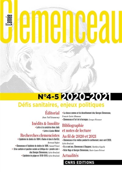 Front cover_L'année Clemenceau, n°4-5. Défis sanitaires, enjeux politiques
