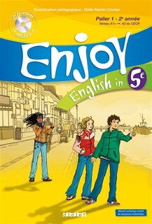 Front cover_Enjoy English in 5e : palier 1, 2e année, niveau A1+-A2 du CECR