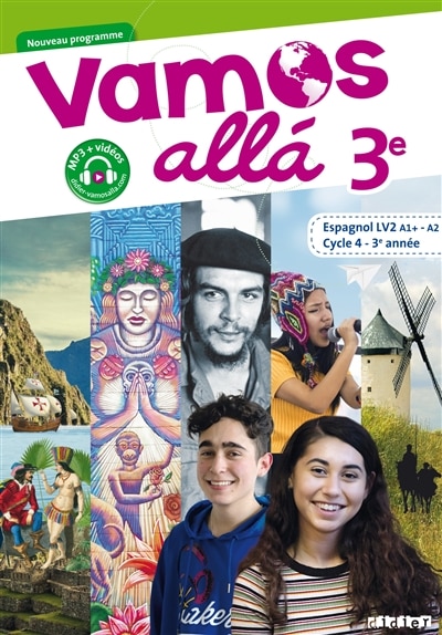 Front cover_Vamos alla 3e, espagnol LV2 A1+-A2, cycle 4, 3e ann&eacute;e