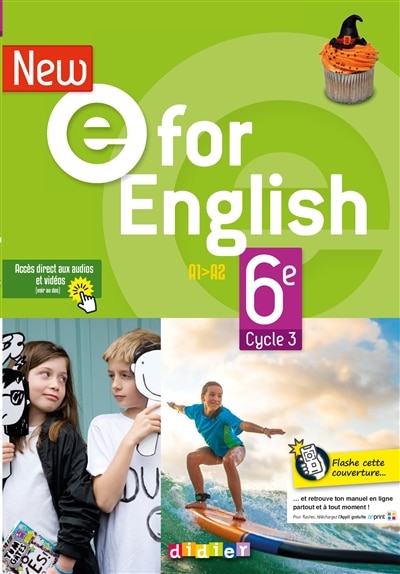 Front cover_New E for English 6e, cycle 3, A1-A2