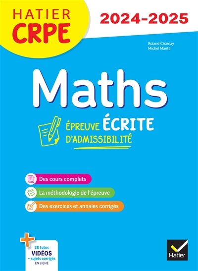 Couverture_Maths : épreuve écrite d'admissibilité : CRPE 2024-2025