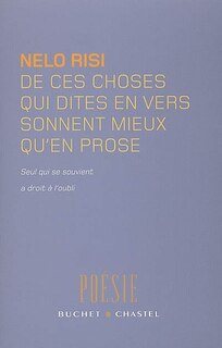 Front cover_De ces choses qui dites en vers sonnent mieux qu'en prose