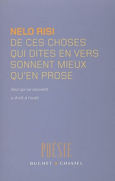 Front cover_De ces choses qui dites en vers sonnent mieux qu'en prose