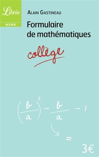 Couverture_Formulaire de mathématiques : collège