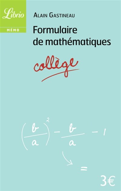 Couverture_Formulaire de mathématiques : collège