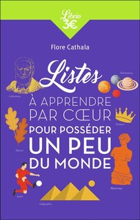 Couverture_Listes à apprendre par coeur pour posséder un peu du monde