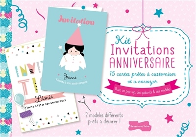 Kit invitations anniversaire: 15 cartes prêtes à customiser et à envoyer