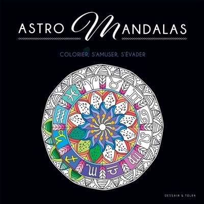 Couverture_Black coloriage Astro mandalas : colorier, s'amuser, s'évader