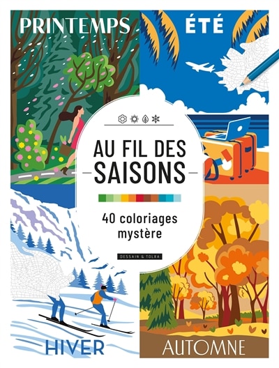 Couverture_Au fil des saisons : 40 coloriages mystère