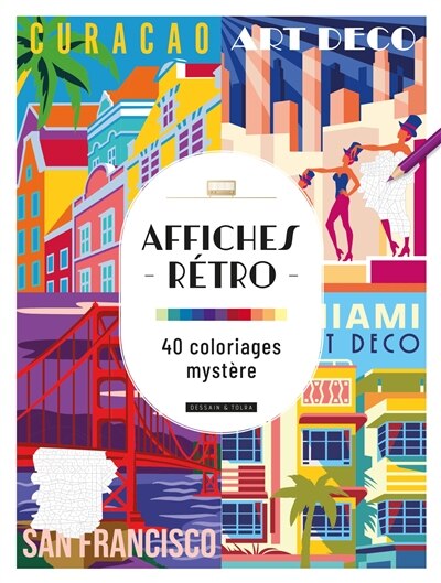 Couverture_Affiches rétros : 40 coloriages mystère