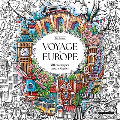 Couverture_Voyage en Europe : 80 coloriages pour s'évader