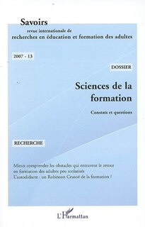 Front cover_Savoirs, n°13. Sciences de la formation