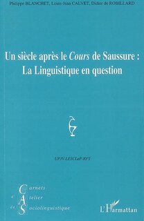 Front cover_Un siècle après le cours de saussure