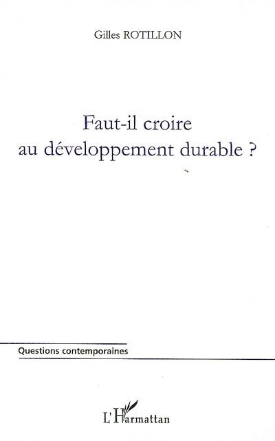 Front cover_Faut-il croire au développement durable?