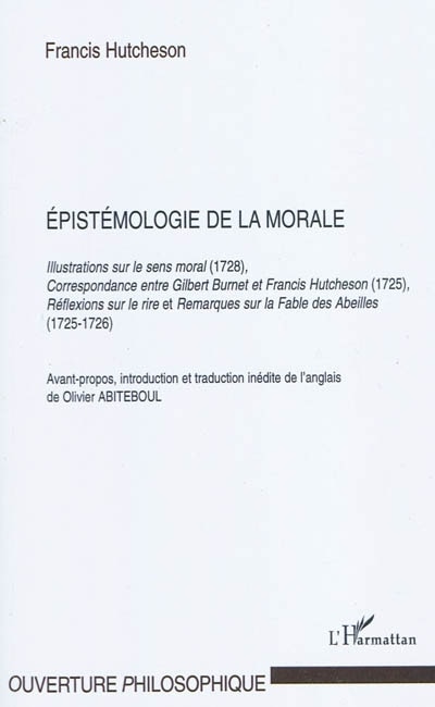Couverture_Epistémologie de la morale - illustrations sur le sens moral