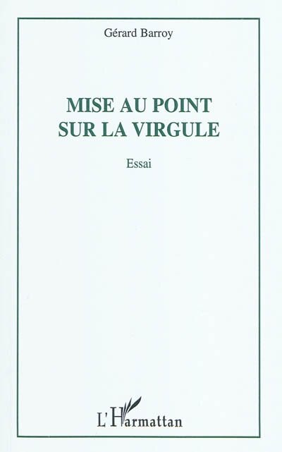 Front cover_Mise au point sur la virgule