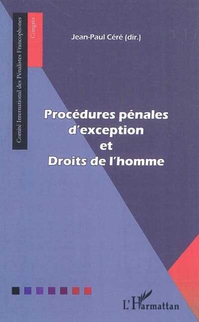 Front cover_Proc&eacute;dures p&eacute;nales d'exceptionet droits